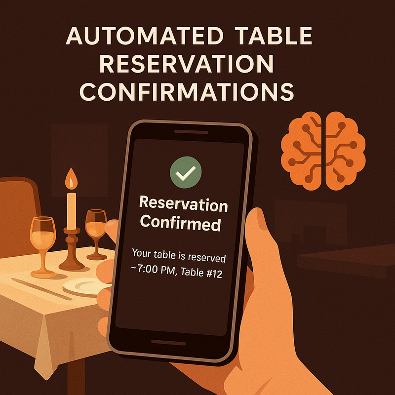 Automated Table Reservation Confirmation Workflows