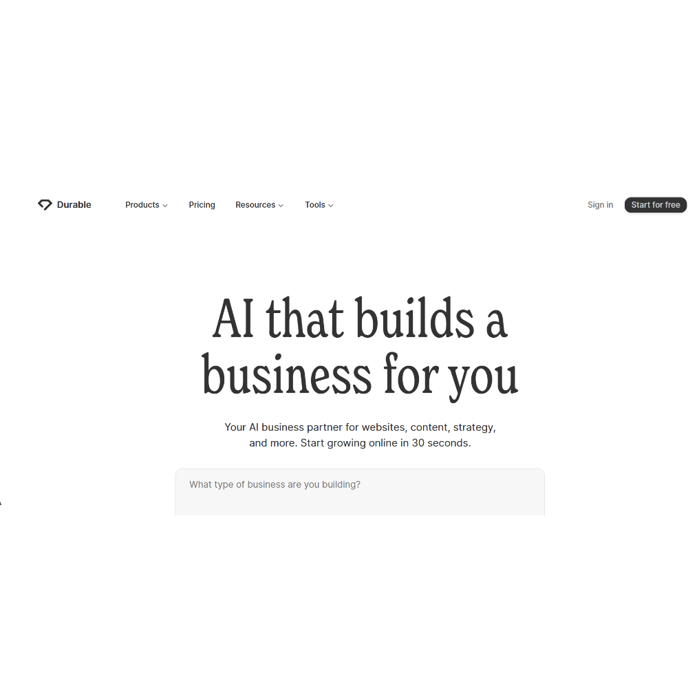 Durable AI - AI Website Builder