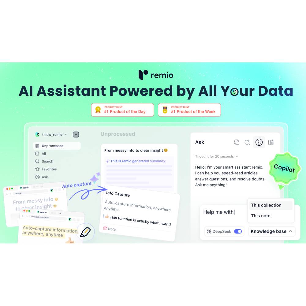remio — AI Knowledge Assistant & Second Brain