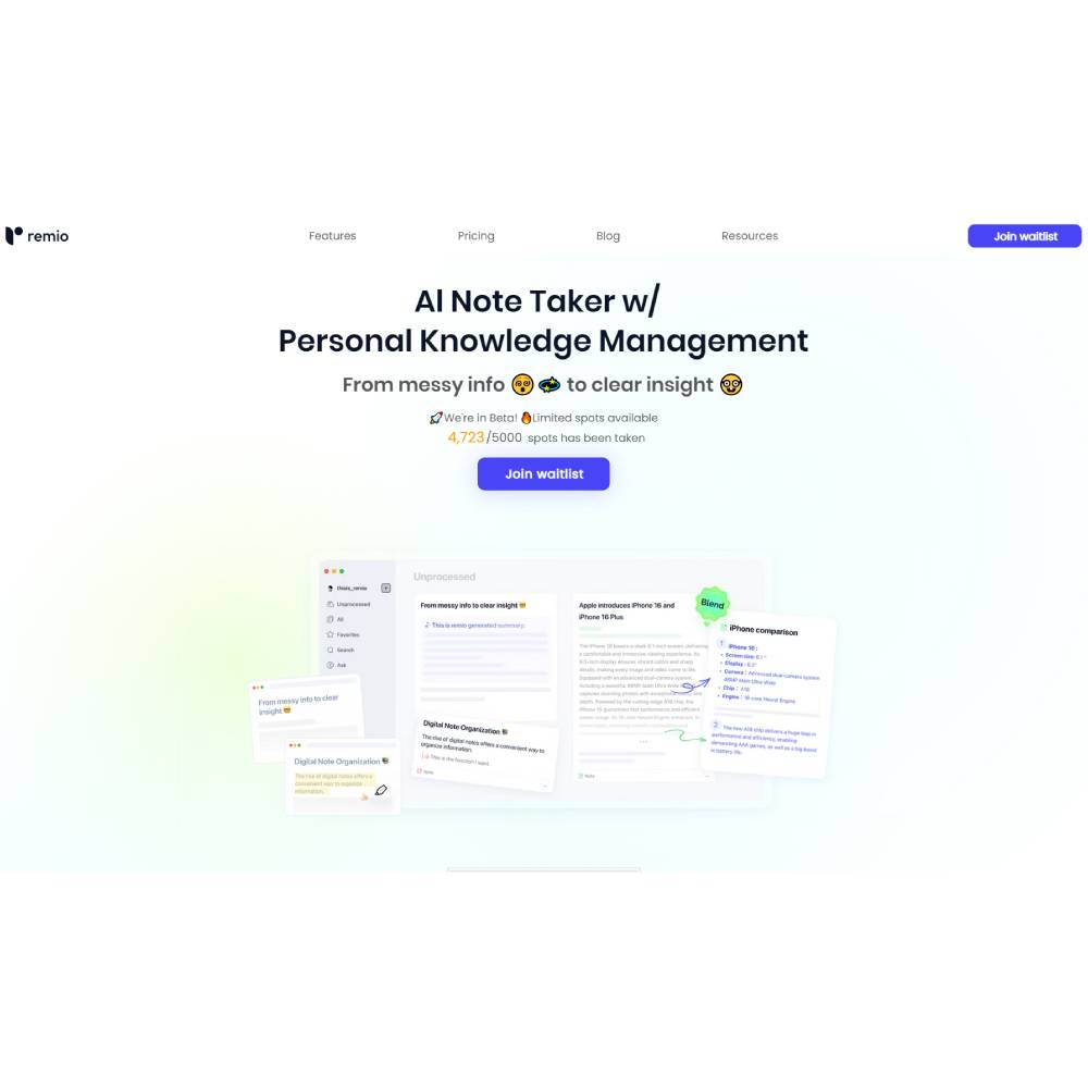 remio — AI Knowledge Assistant & Second Brain