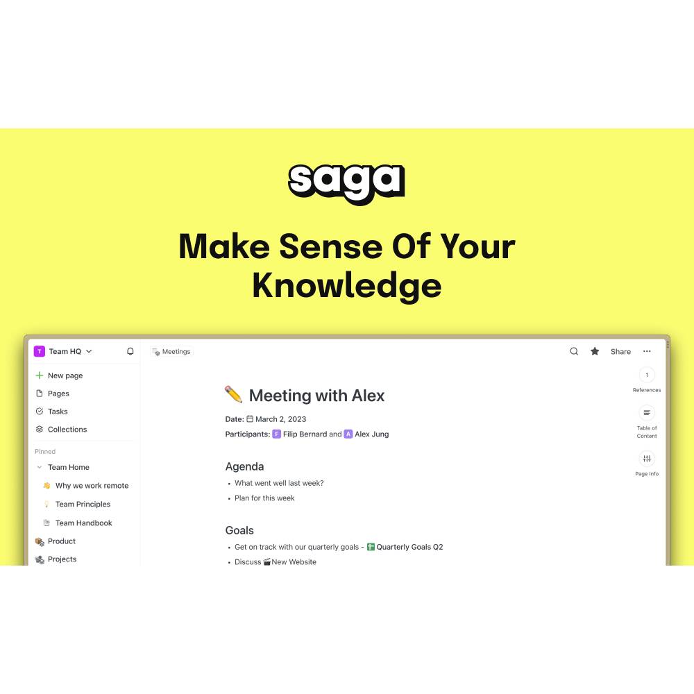 Saga — AI Workspace for Notes Docs and Tasks