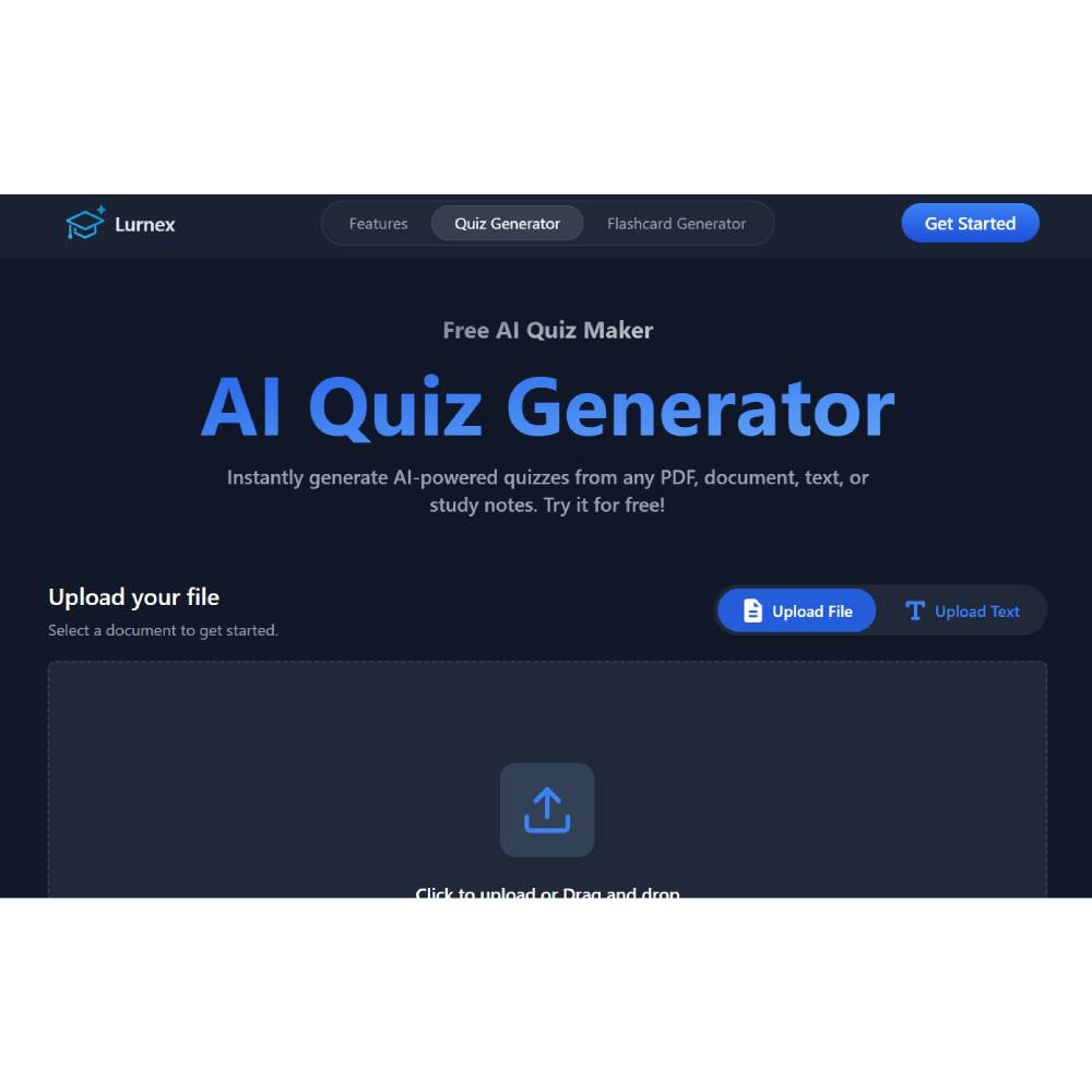 Lurnex AI — AI Flashcard and Quiz Generator for Students