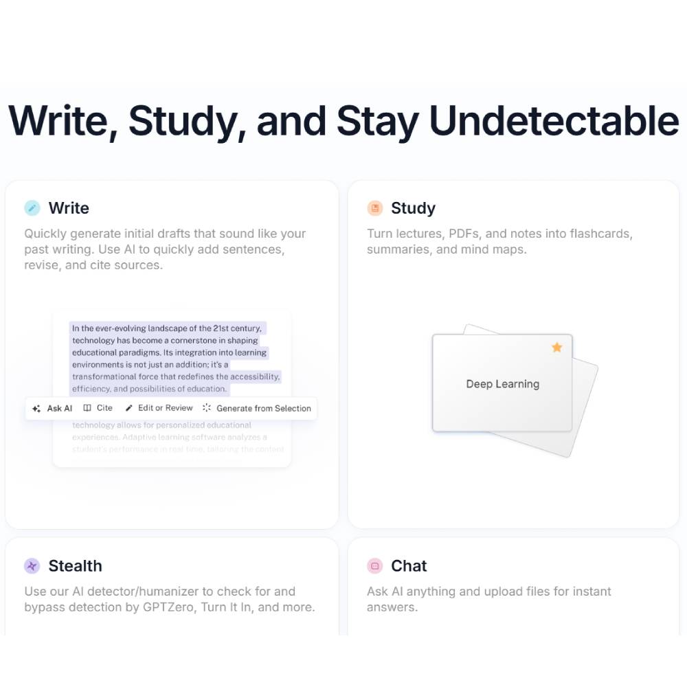 Conch AI – All-in-One AI Writing & Study Assistant with Human-Style Output