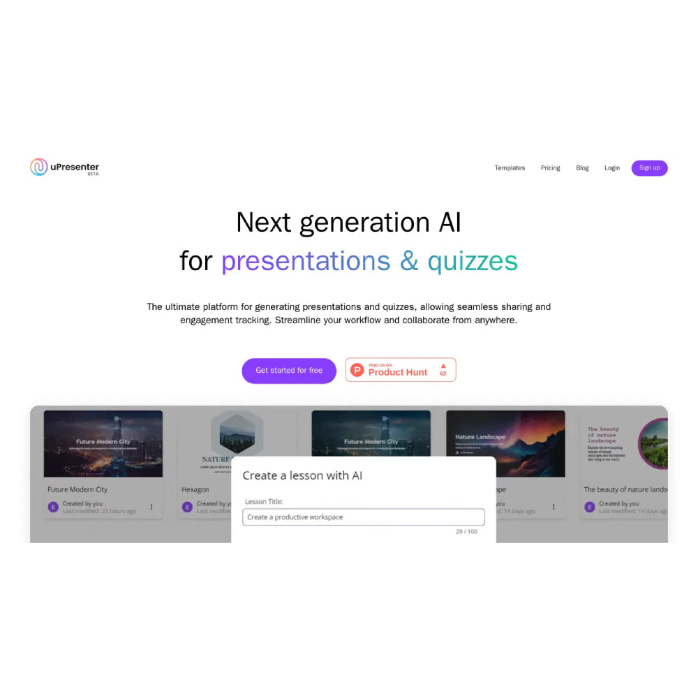 uPresenter — AI Presentation & Quiz Creation Platform