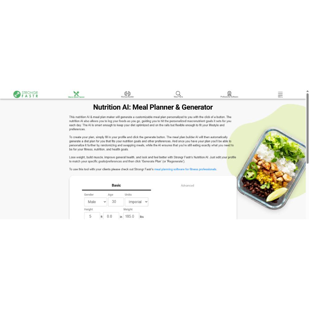 Strongr Fastr – AI Nutrition Coach & Personalized Meal Planner