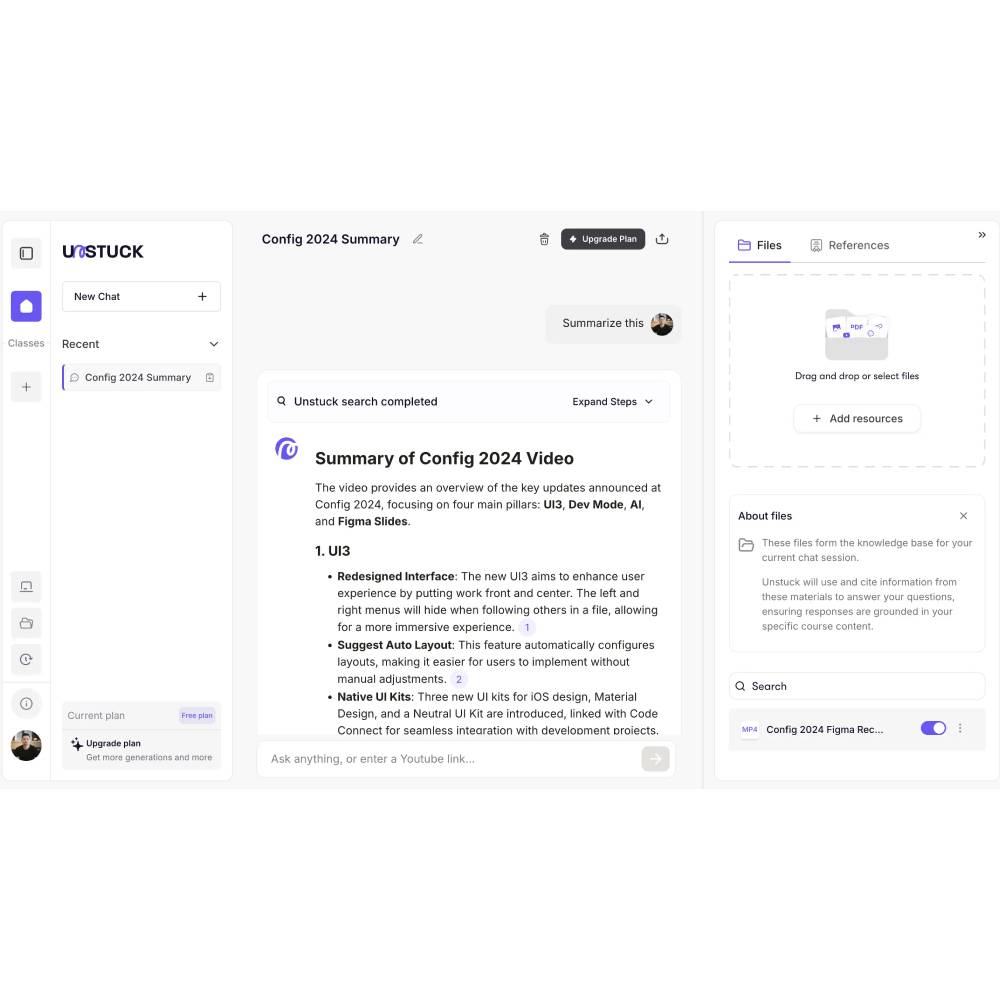 Unstuck AI — Smart Study Assistant and Course Material Companion