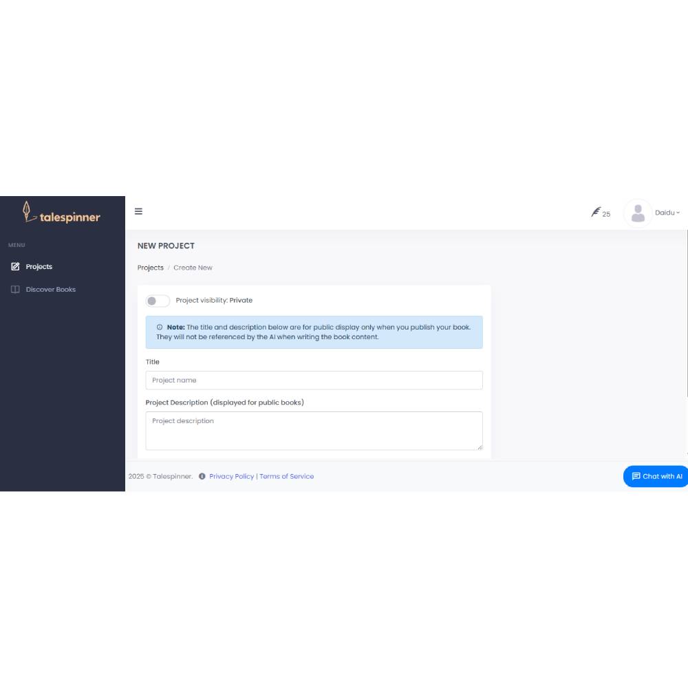 Talespinner.io – AI Storytelling Companion for Writers & Creators