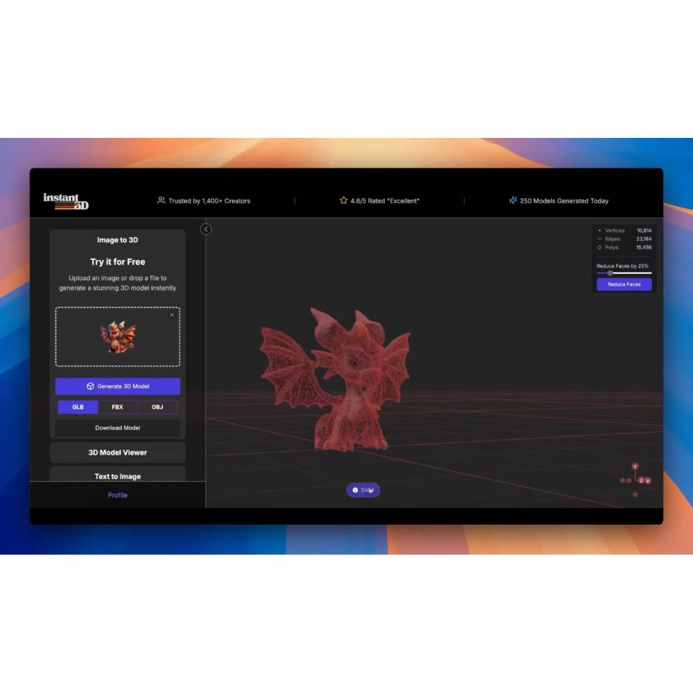 Instant3D.ai – AI-Driven 3D Model Generation for Design & Gaming