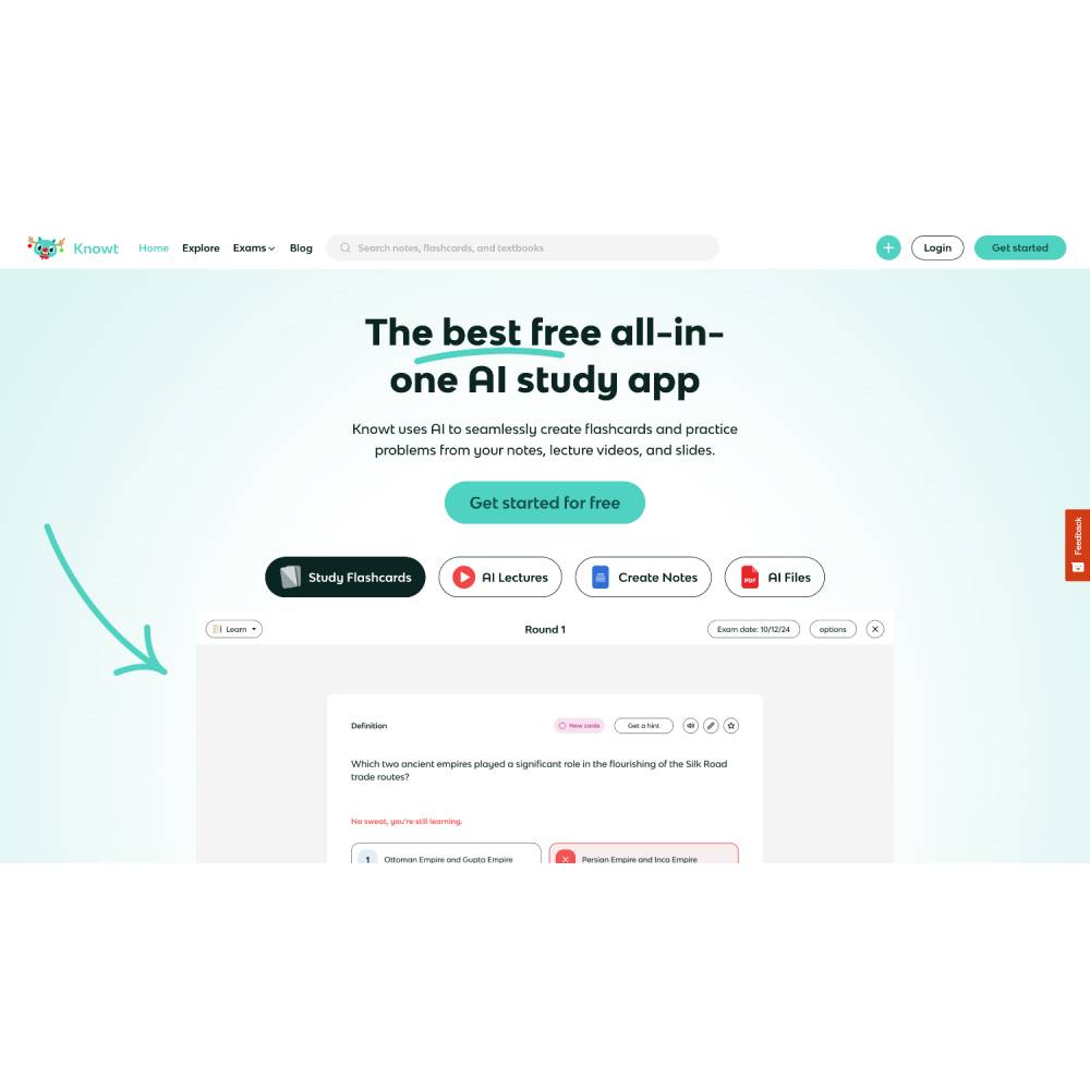 Knowt — AI Study Notes, Flashcards, and Quiz Generator