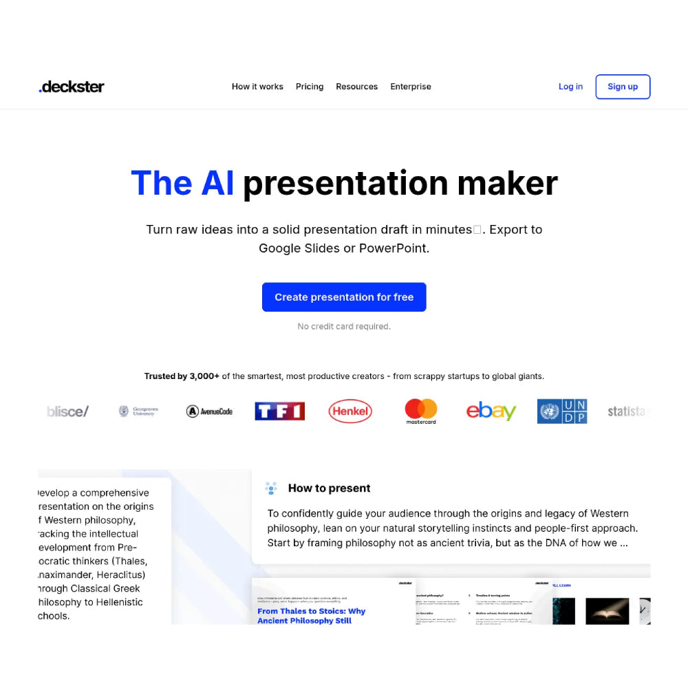 Deckster — AI Presentation Maker
