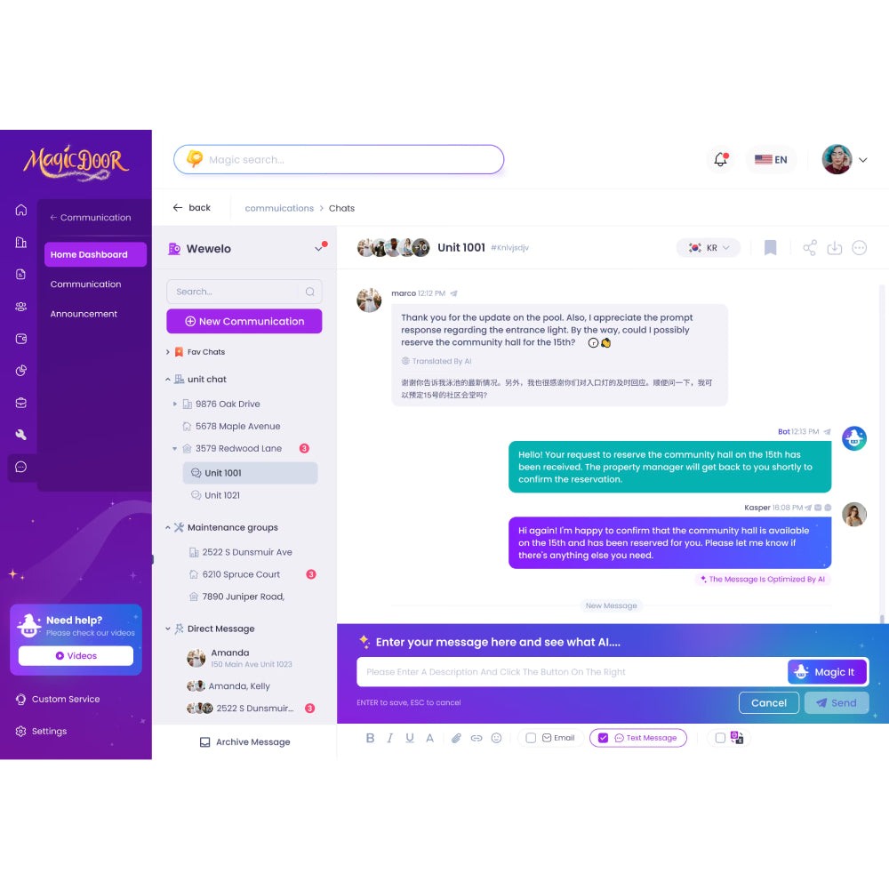 MagicDoor – AI-Powered Property Management Platform