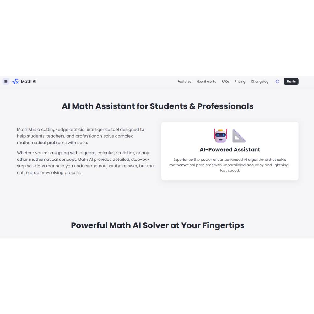 Math AI — AI Math Tutor and Step by Step Problem Solver