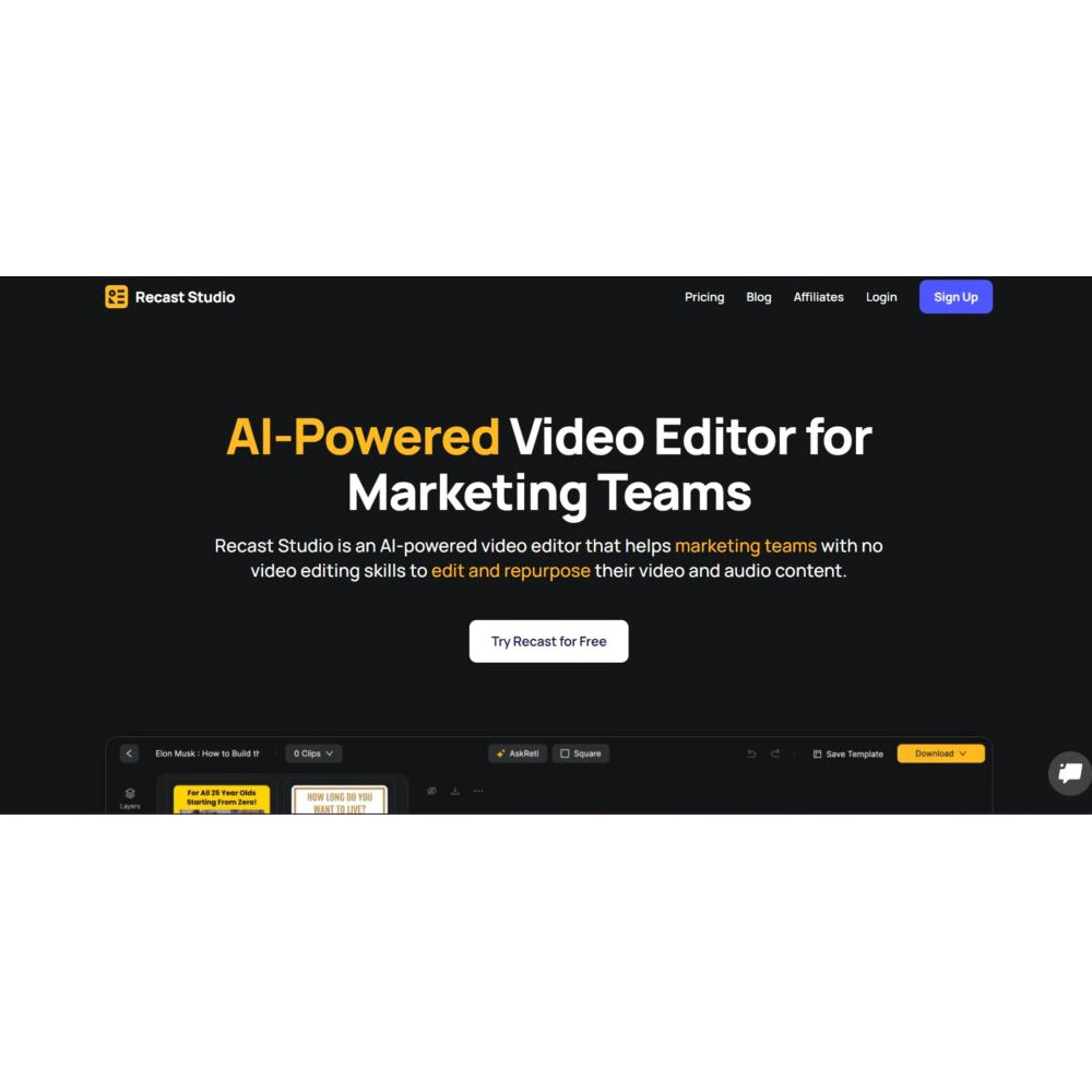 Recast Studio – AI Video Repurposing & Content Automation