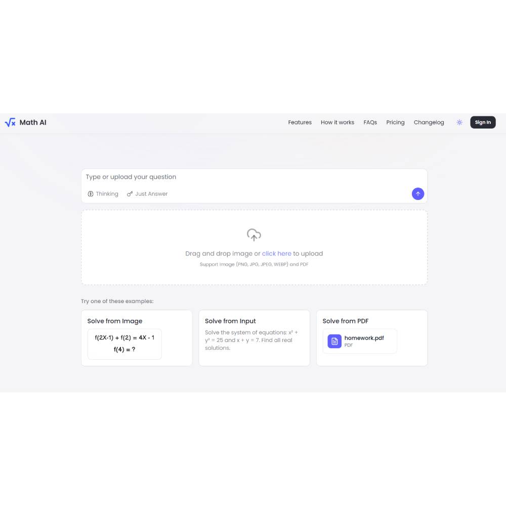 Math AI — AI Math Tutor and Step by Step Problem Solver
