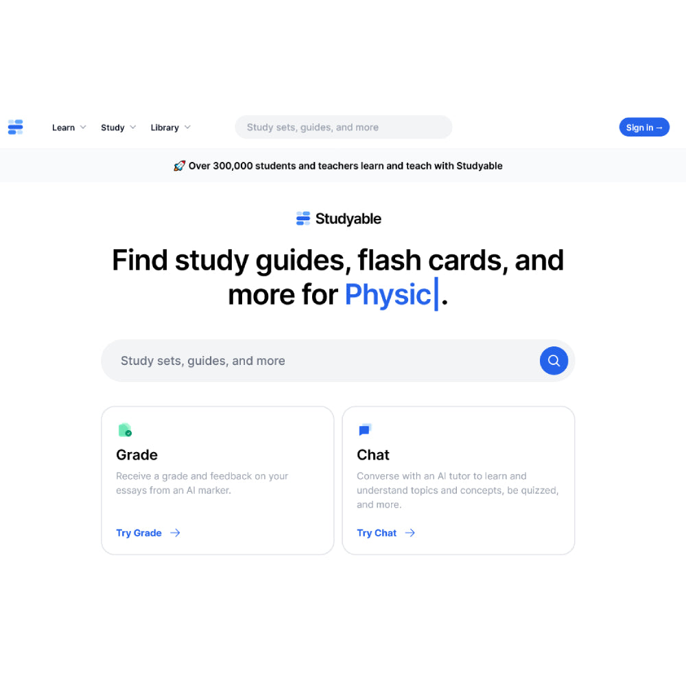 Studyable AI – Intelligent Study Assistant for Students