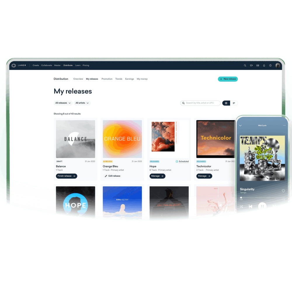 LANDR – AI Music Production, Mastering & Distribution