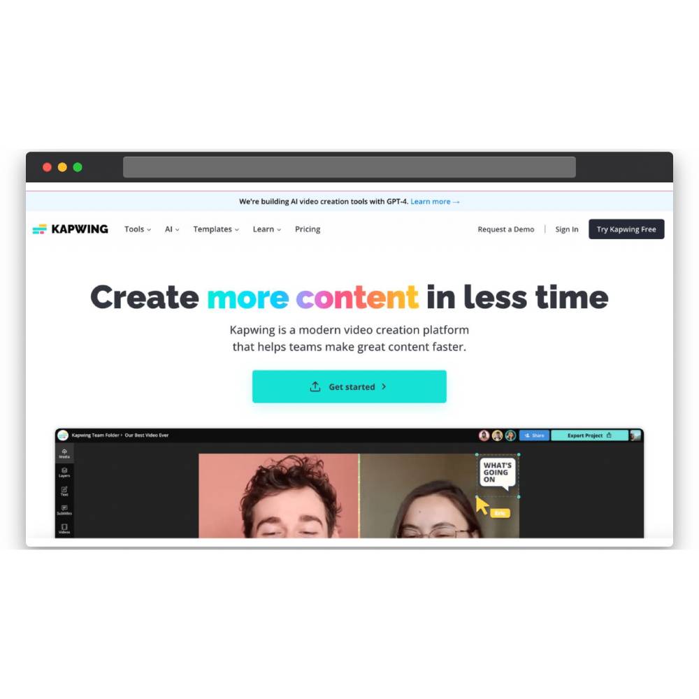 Kapwing AI Studio – AI Video Creation & Editing Made Simple