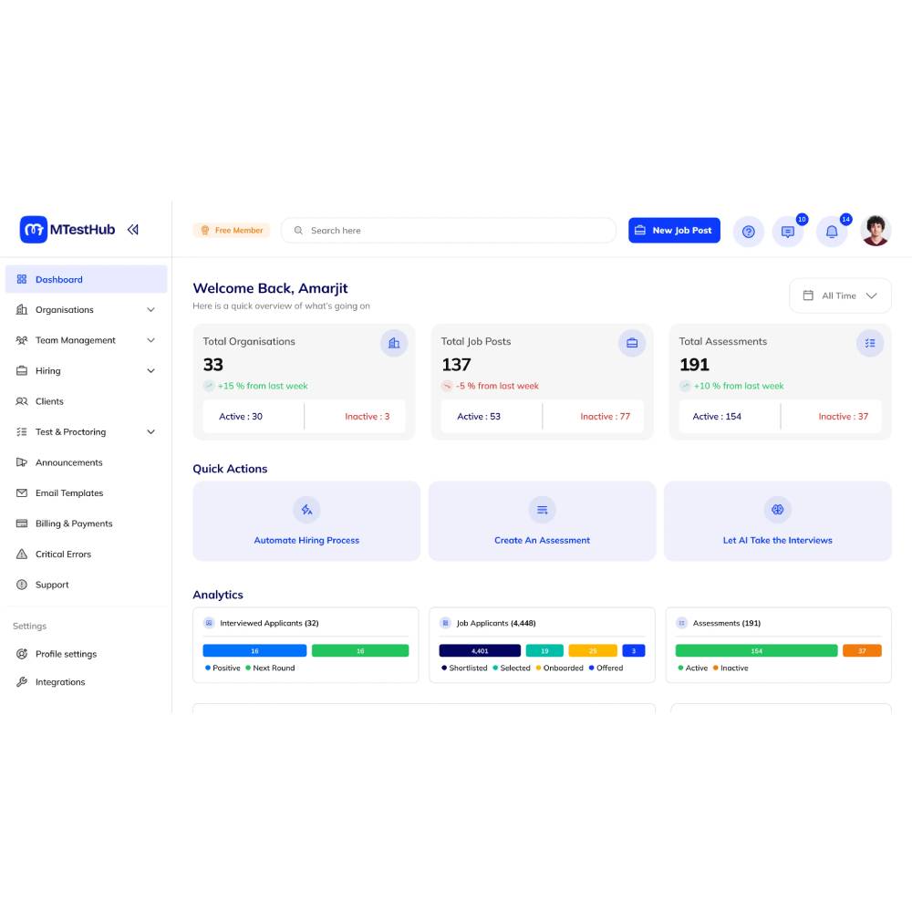 MTestHub — AI Recruitment Assessment and Skill Evaluation Platform