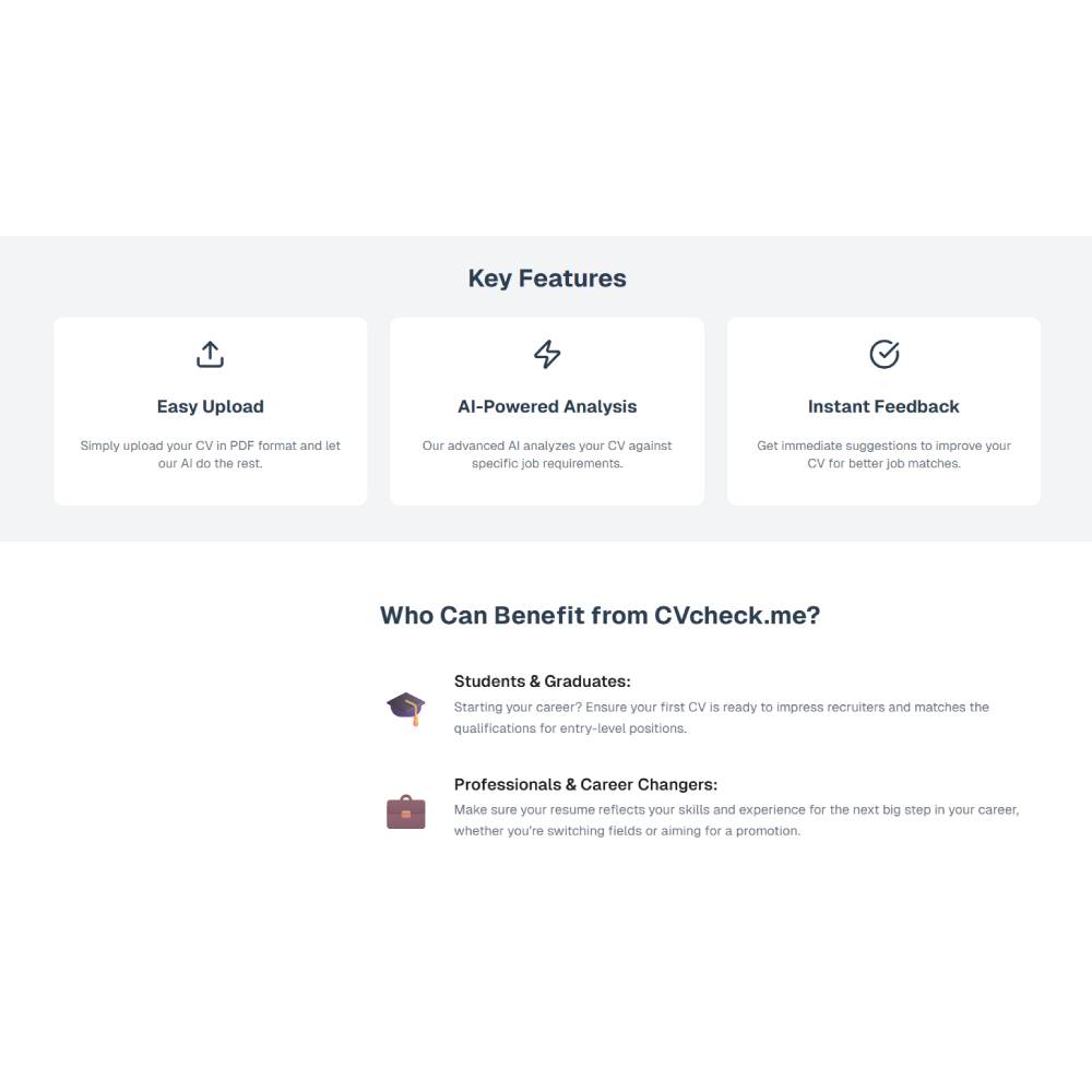 CVcheck.me — AI Resume Scoring and ATS Readiness Evaluation Platform