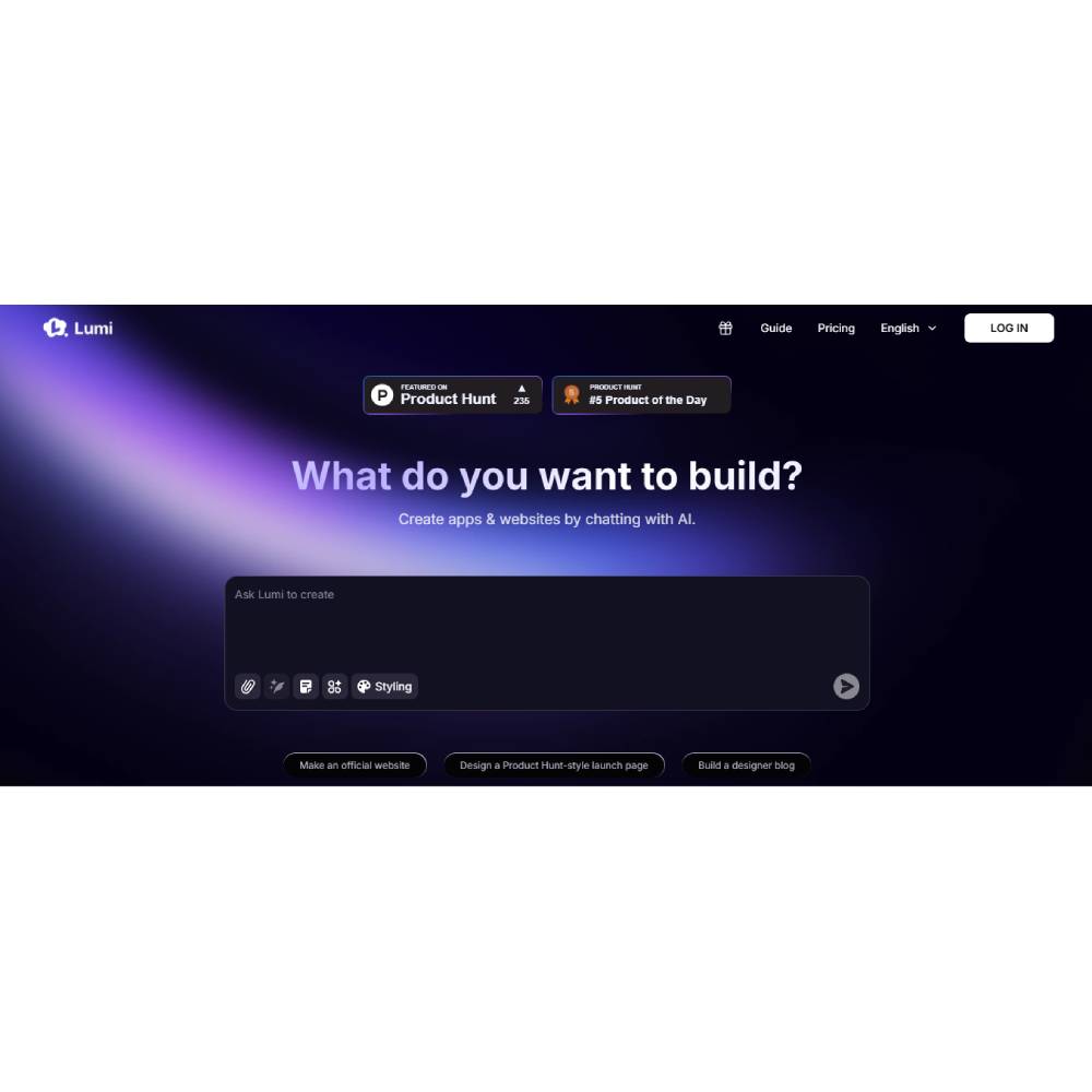 Lumi.new – Instantly Design Beautiful Websites with AI