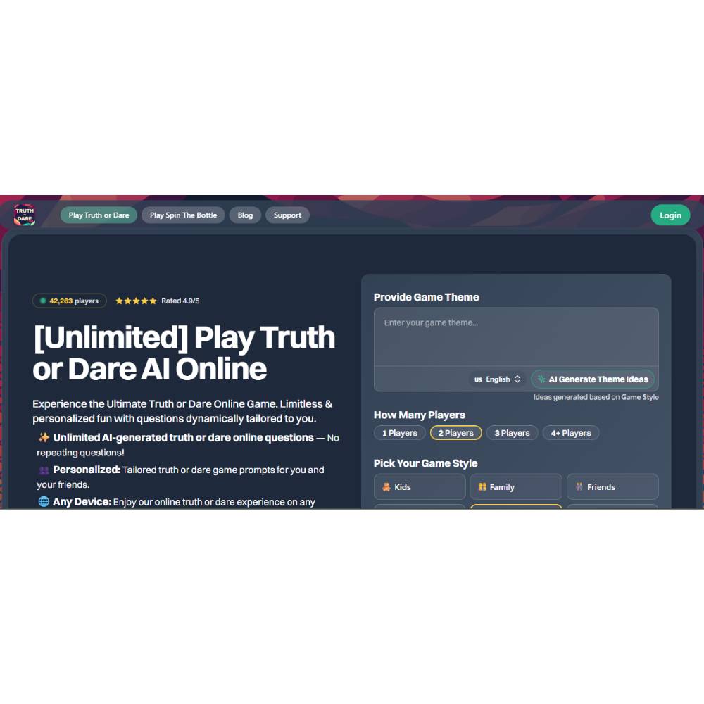 Truth or Dare AI – Interactive Party & Conversation Game