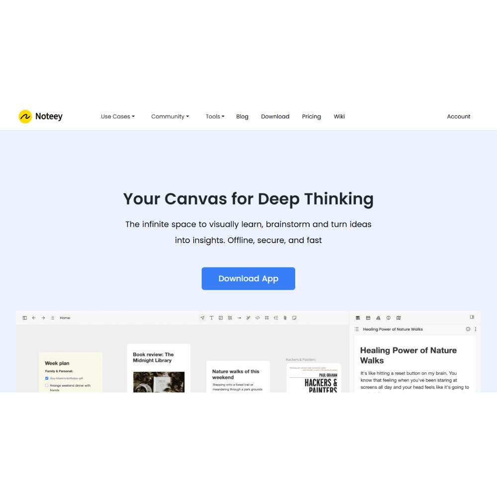 Noteey — Visual Note Taking and Knowledge Canvas