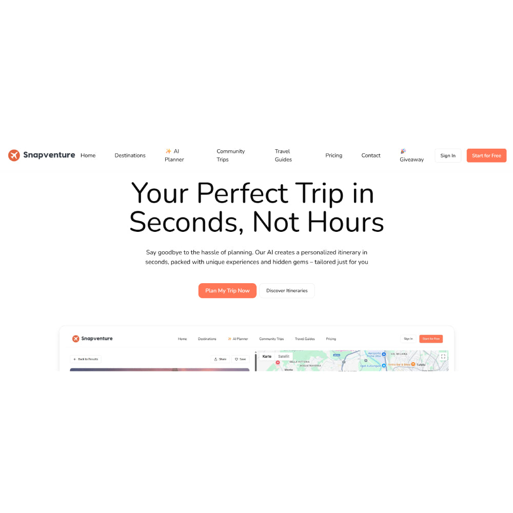 Snapventure – AI Travel Planner & Visual Story Creator