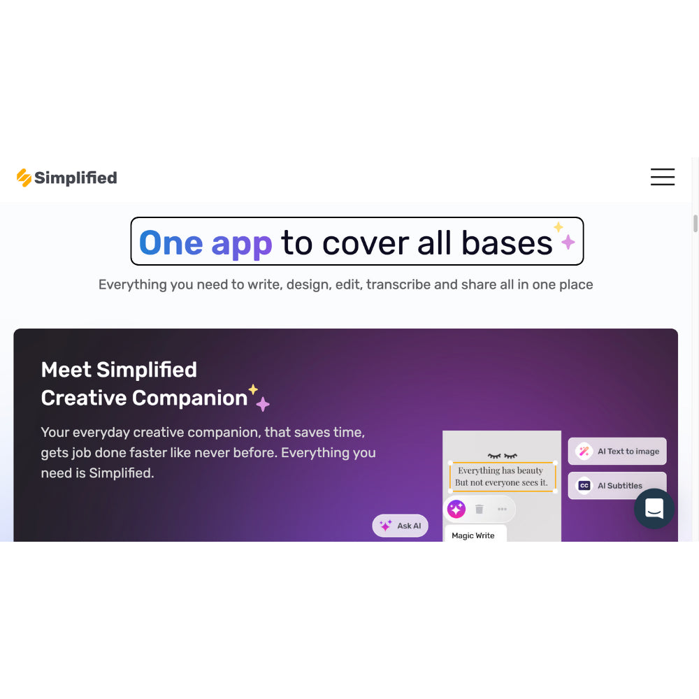 Simplified – All-in-One AI Content Creation & Marketing Platform