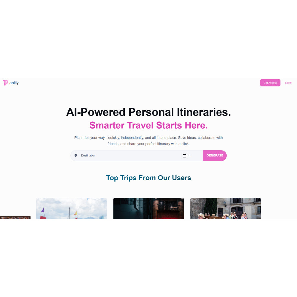 Planitly – AI Travel Planner & Smart Scheduling Assistant