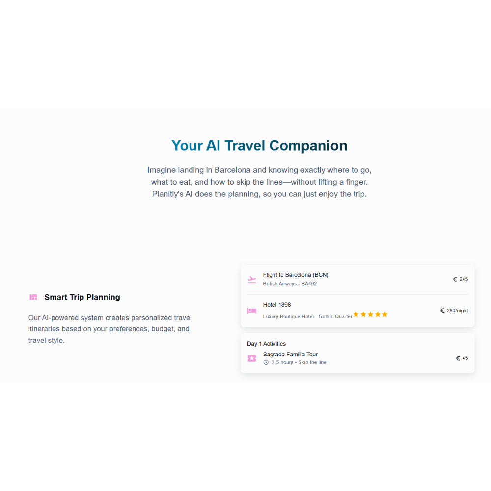 Planitly – AI Travel Planner & Smart Scheduling Assistant