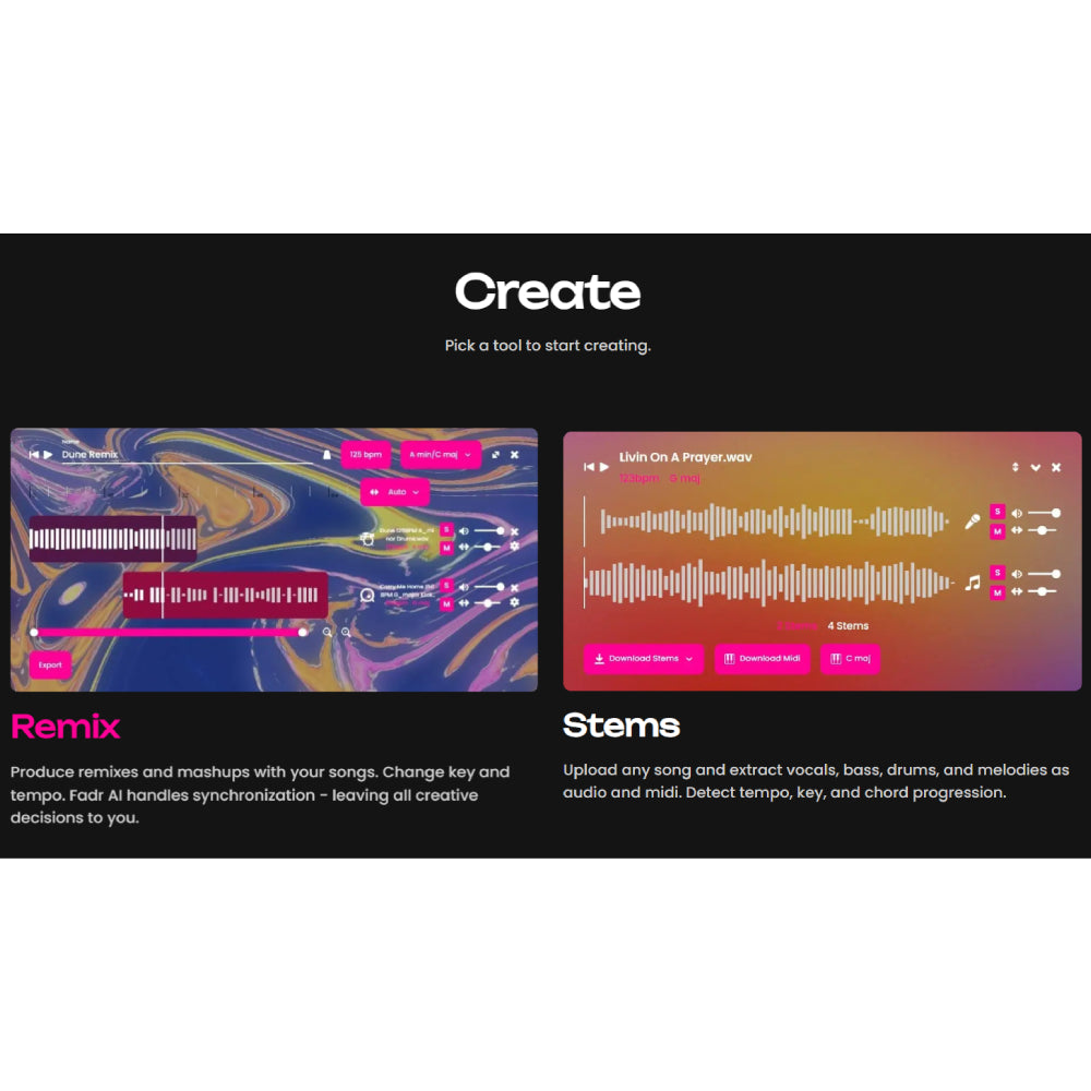 Fadr – AI Music Maker & Remix Studio