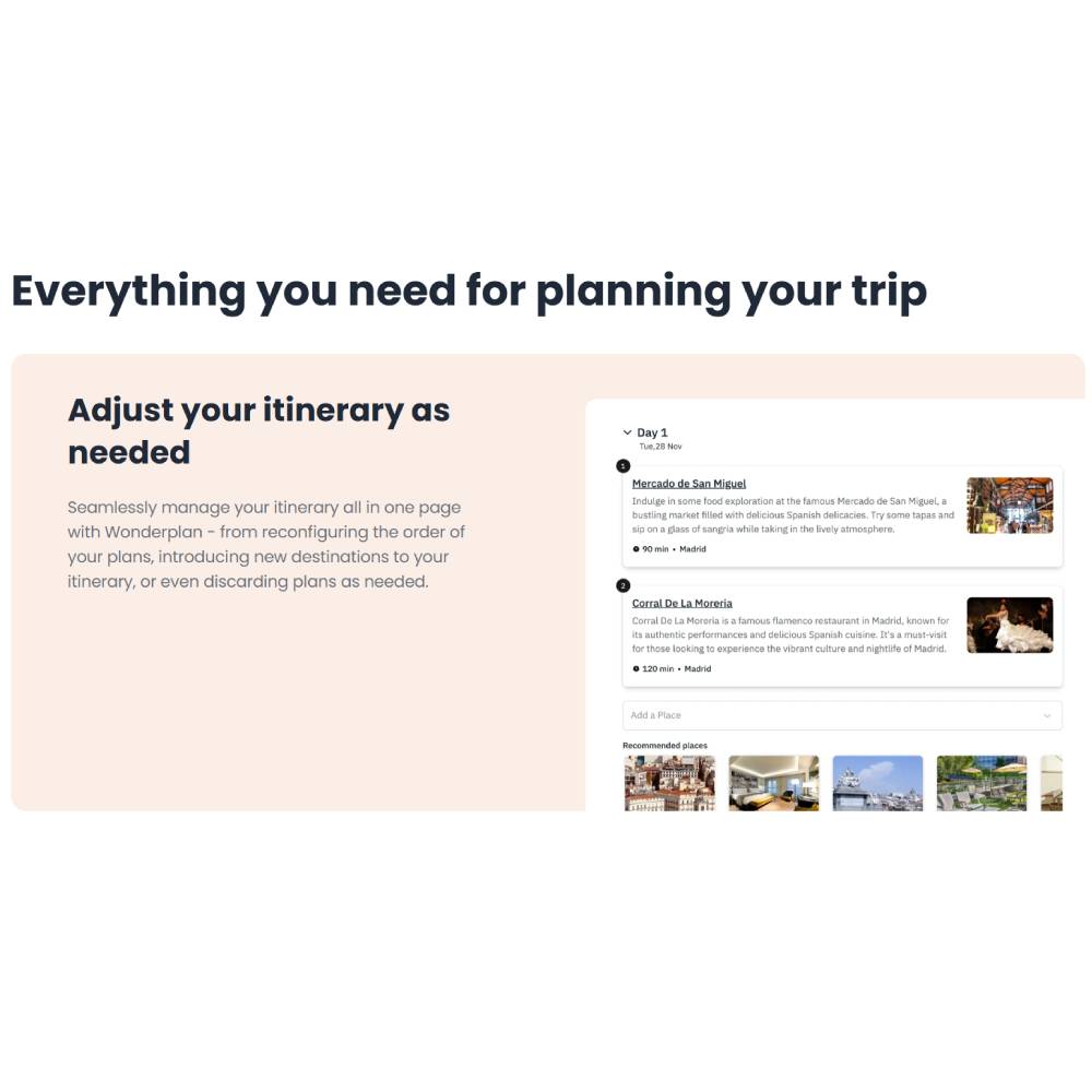 Wonderplan – AI-Powered Travel Planning Platform