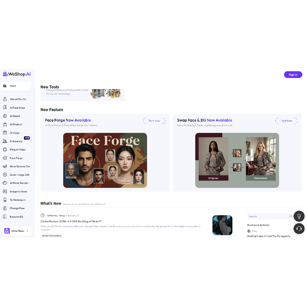 WeShop AI — AI Powered Visual Creation Platform for E Commerce Marketing