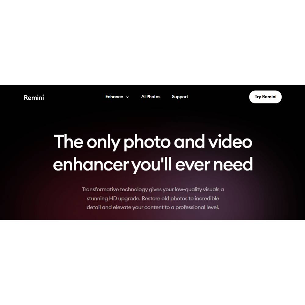 Remini – AI Photo Enhancement for Restoring and Sharpening Images