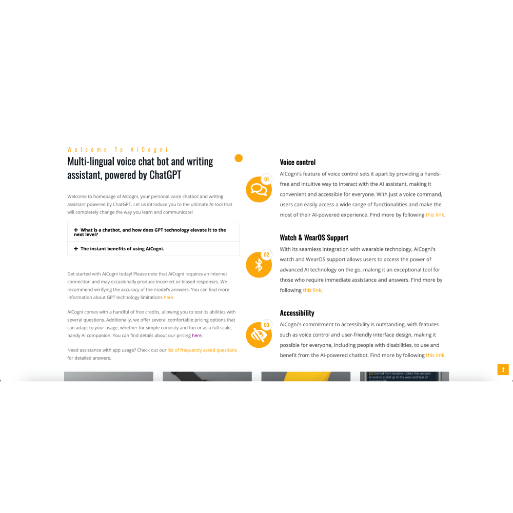 AiCogni – AI Voice Chatbot & Writing Assistant