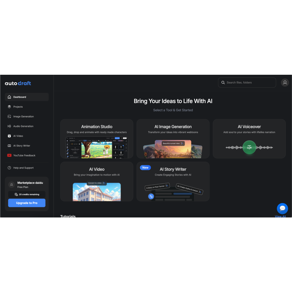 Autodraft AI – AI-Powered Animation & Generative Media Platform