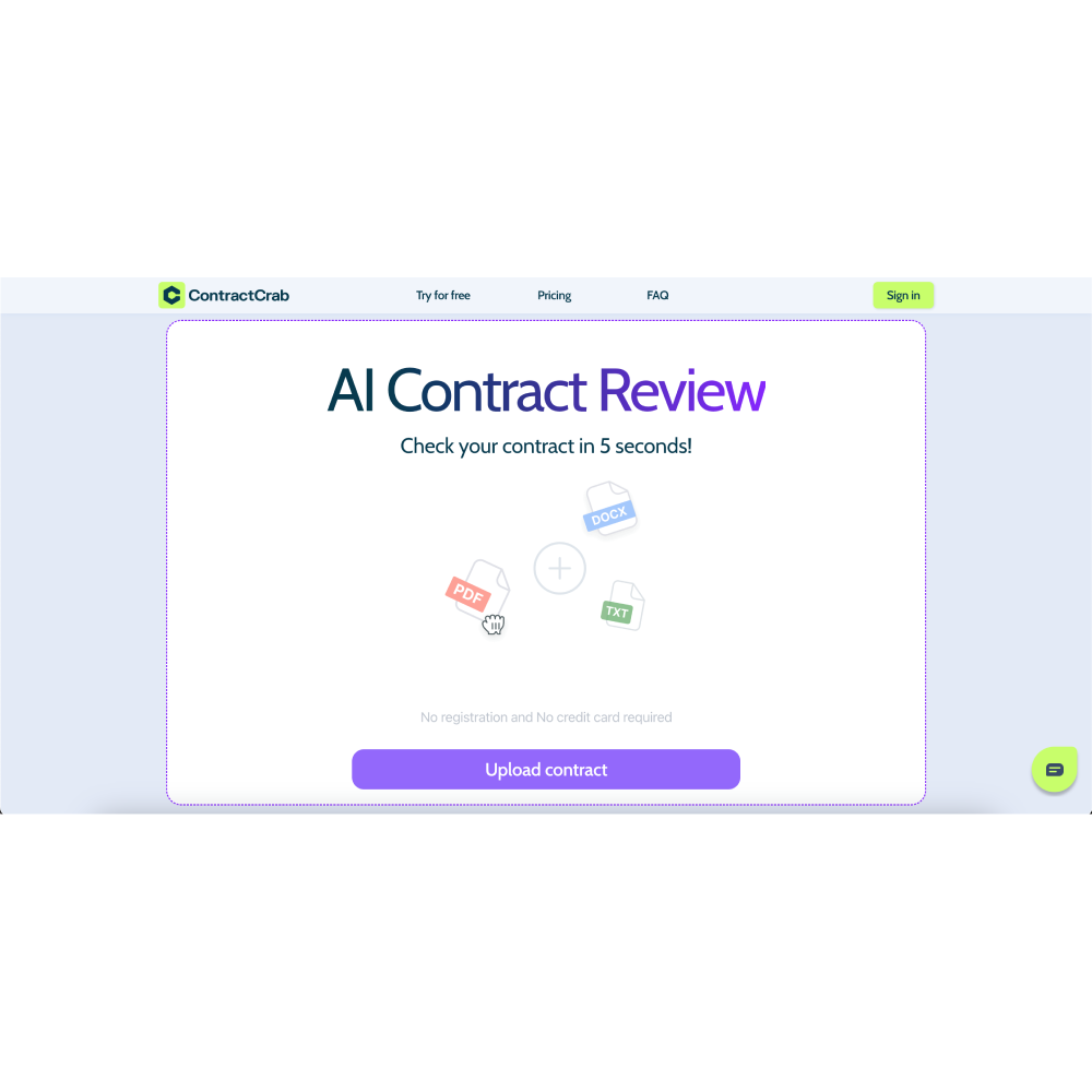 ContractCrab – AI Contract Review & Risk Detection Tool