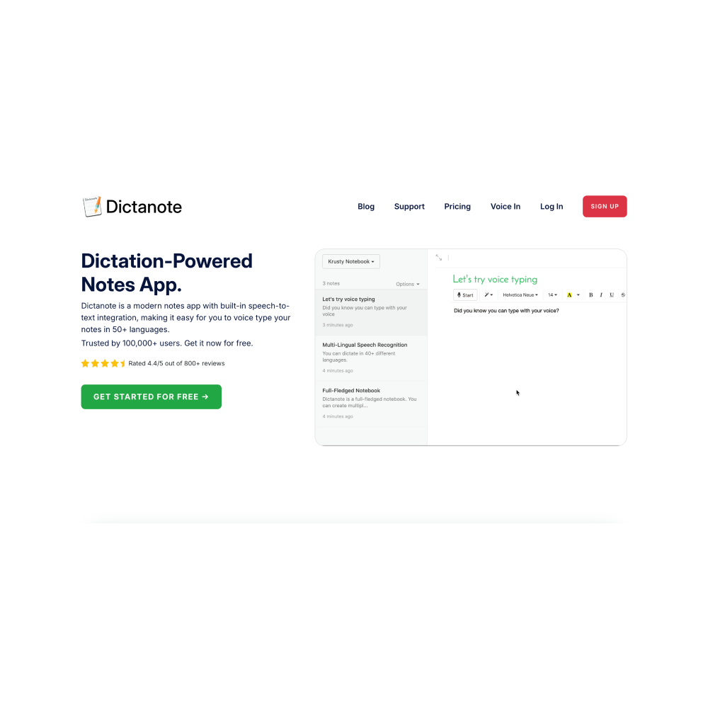 Dictative Error Note Dictanote – AI Note-Taking & Real-Time Voice Dictation Tool – Daidu.ai