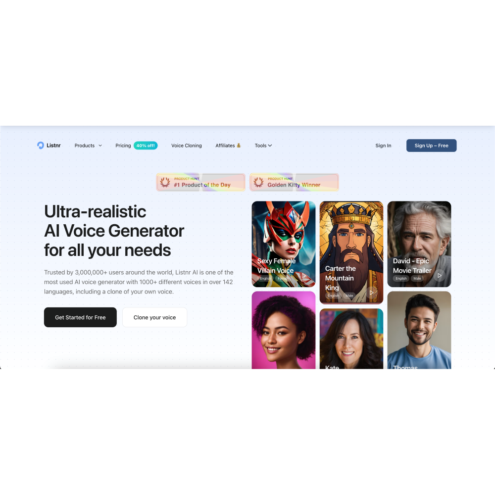 Listnr AI – Advanced AI Text-to-Speech & Voice Generator