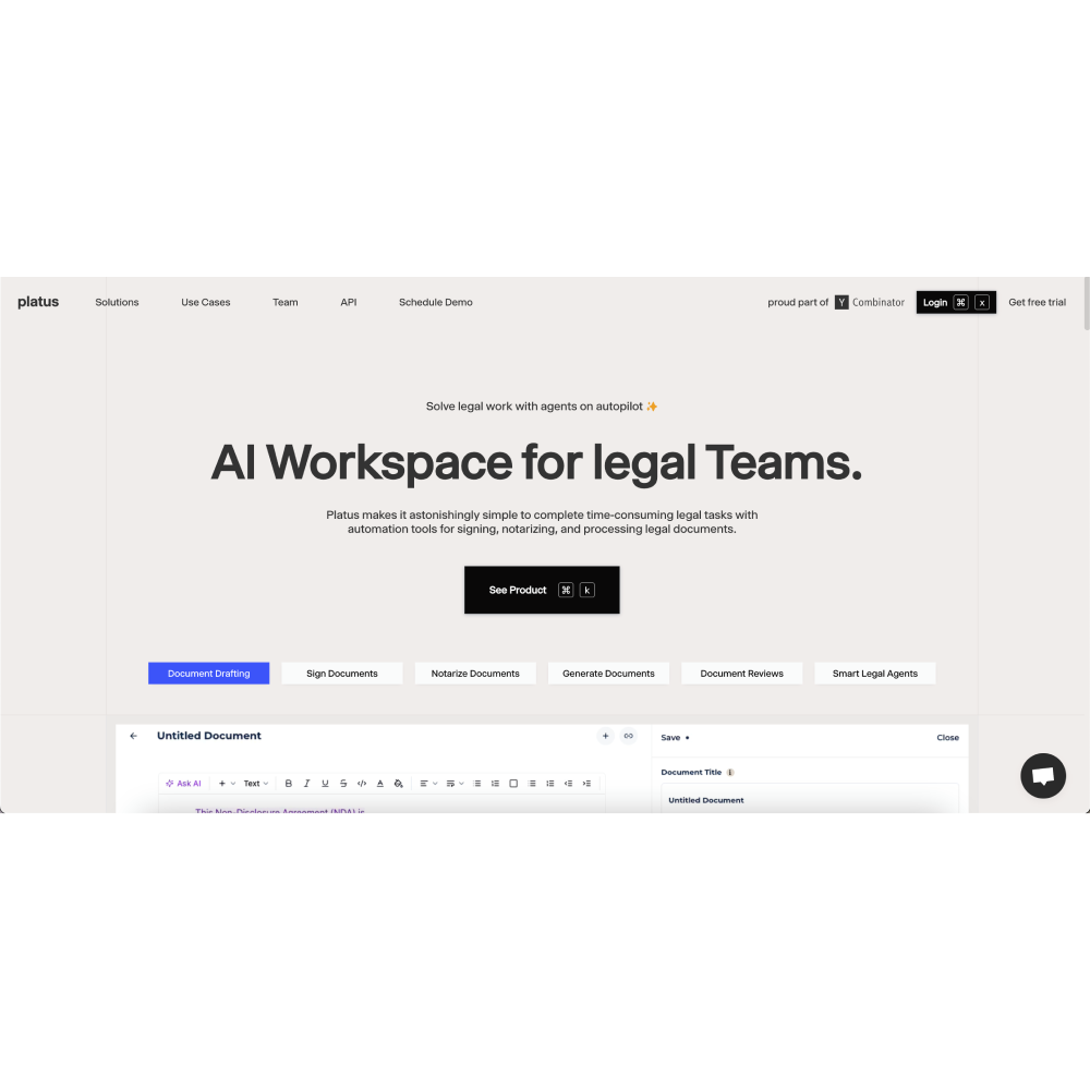 Platus – AI Legal Automation Platform for Smart Legal Workflows