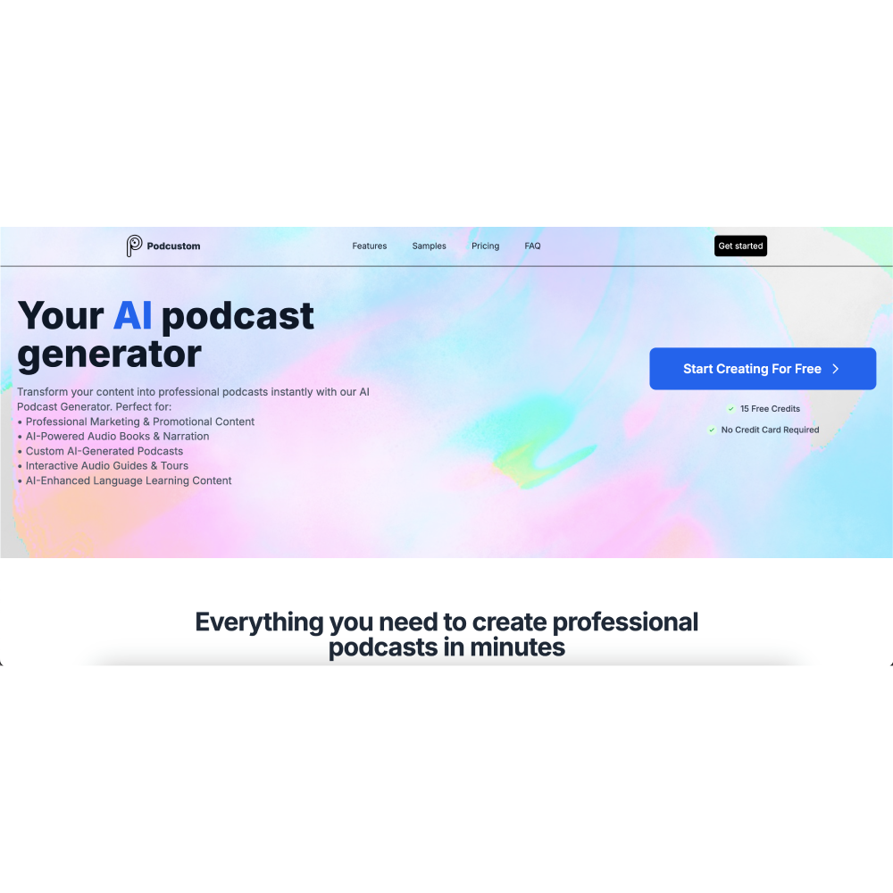 Podcustom – AI Podcast Generator for Effortless Episode Creation
