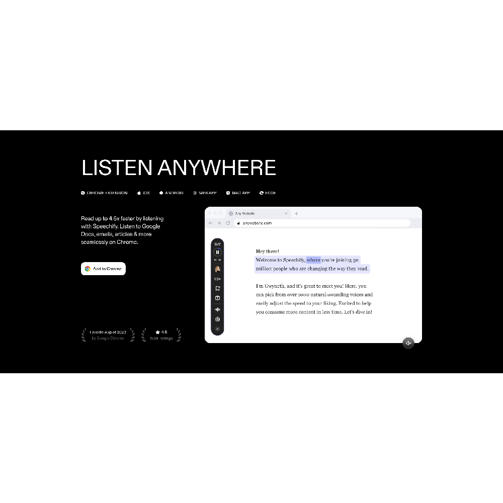Speechify – AI Text-to-Speech & Voice Generation