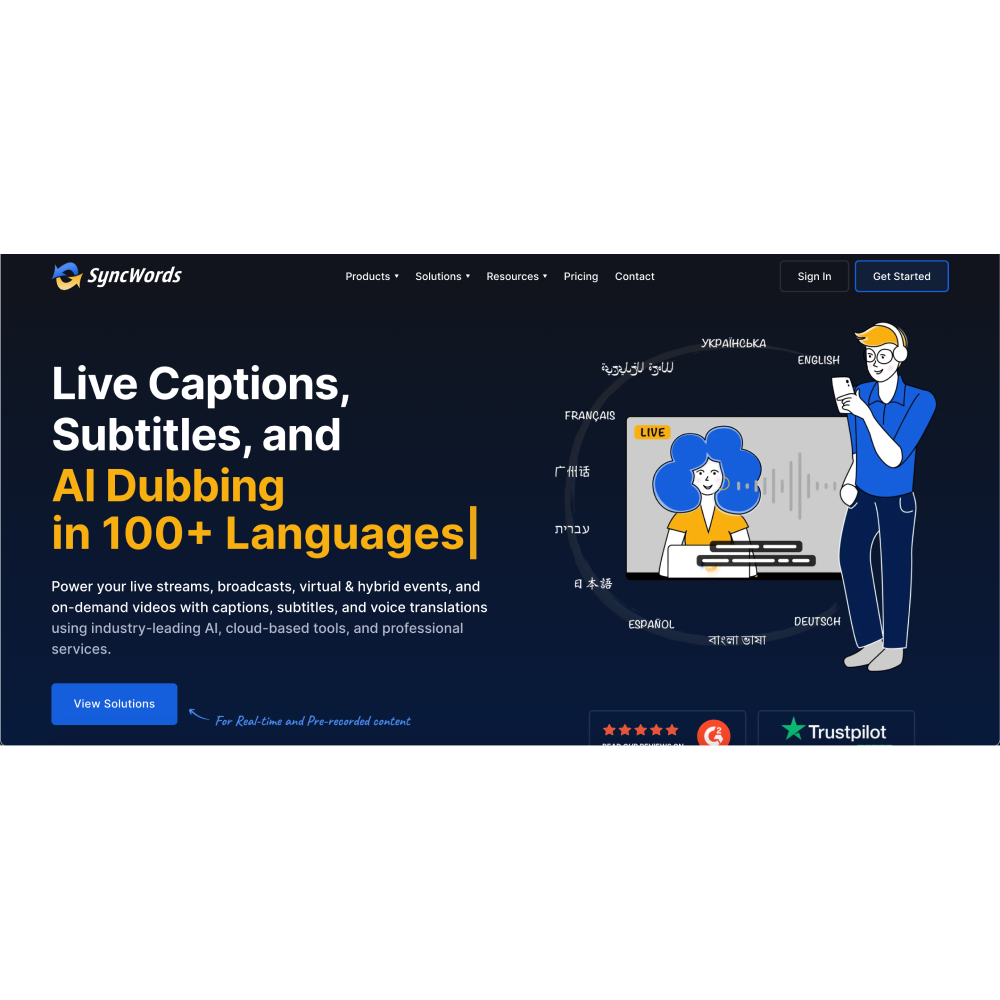 SyncWords – AI Captioning & Voice Translation Tool
