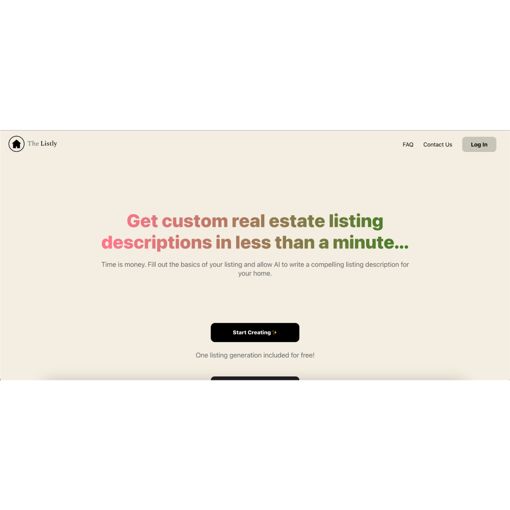 The Listly – AI-Powered Real Estate Content Generator