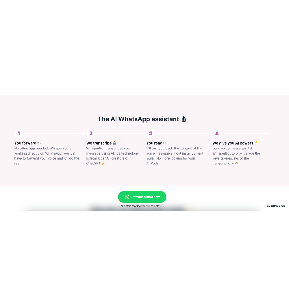 WhisperBot – WhatsApp Voice Message to Text AI