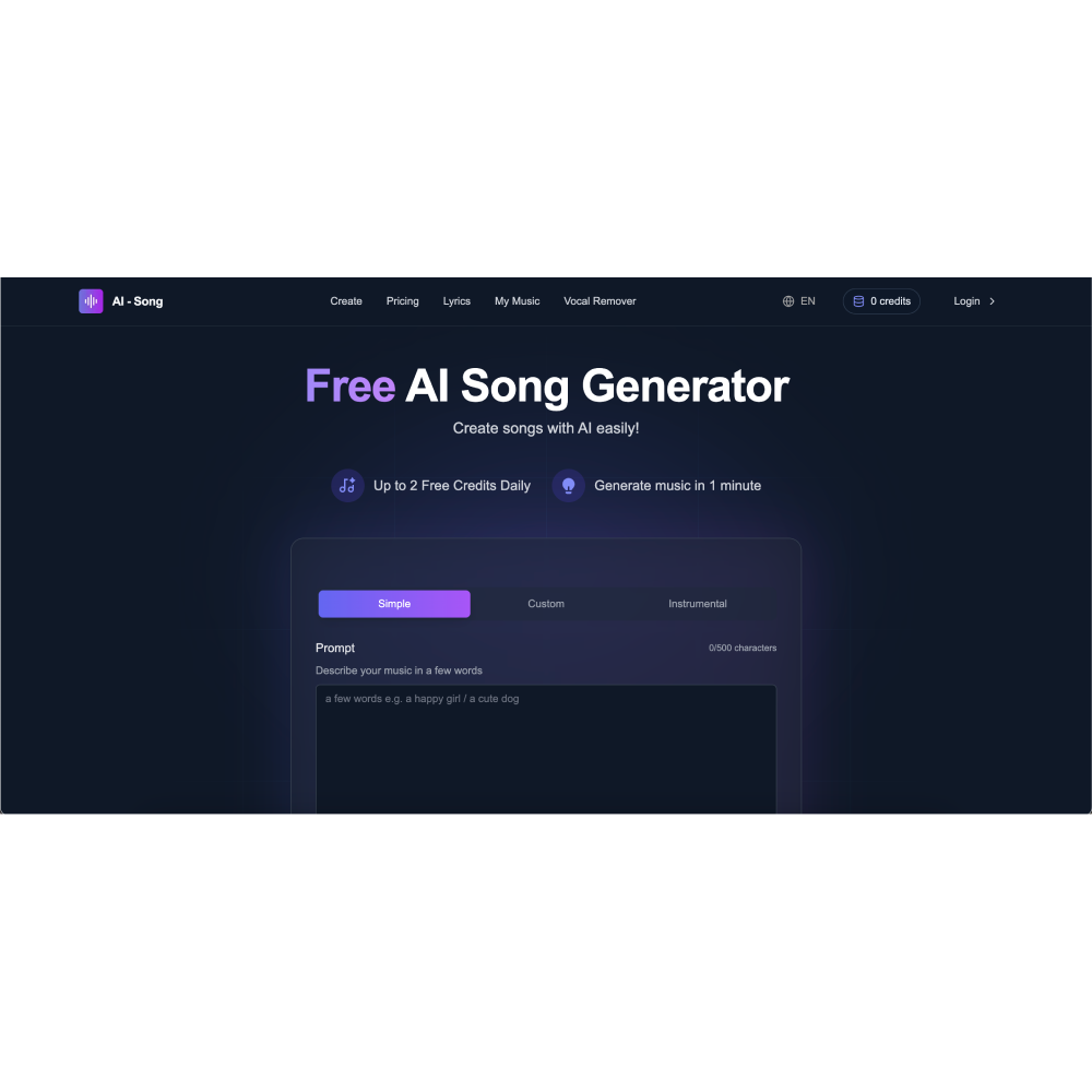 AI-Song – AI Music Generator for Quick & Creative Song Creation