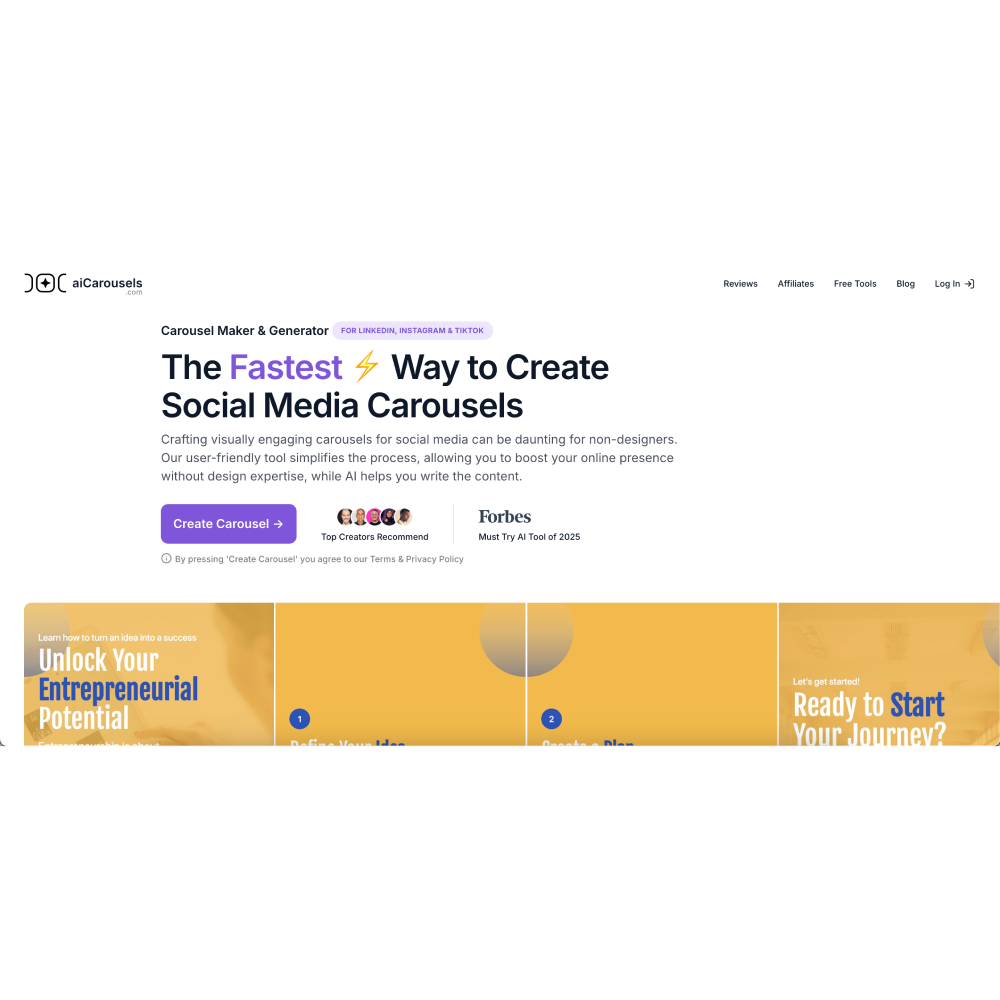 aiCarousels – AI-Powered Social Media Carousel Creator
