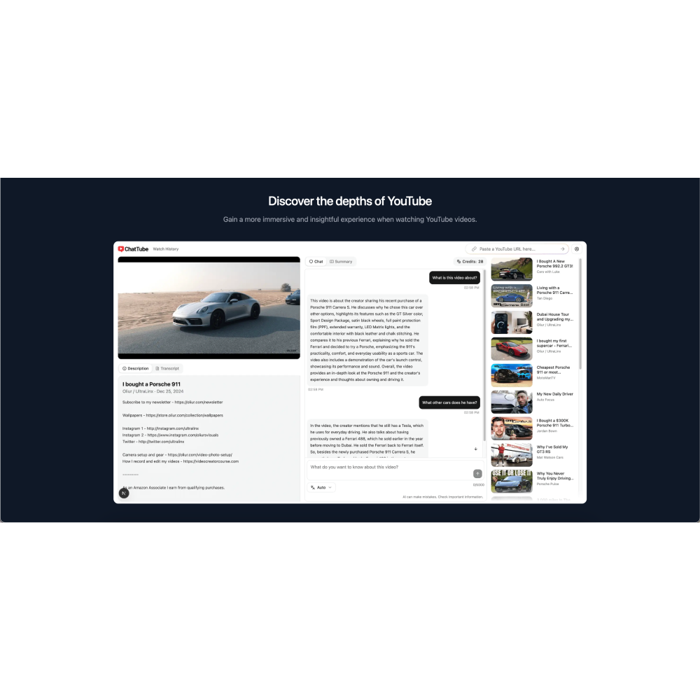 ChatTube – AI-Powered Video Interaction Tool