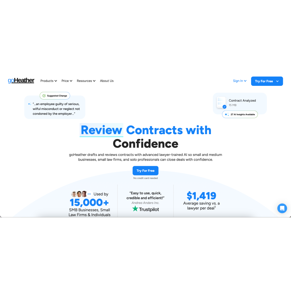 goHeather – AI-Powered Contract Review Platform