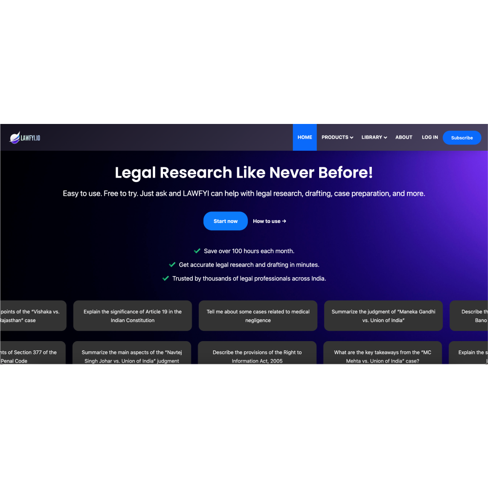 LAWFYI – AI Legal Assistant for Smart Legal Research & Drafting